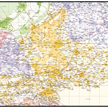 Gekleurde gemeentekaart Gelderland