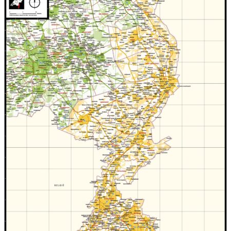 Gekleurde gemeentekaart Limburg