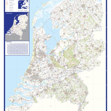 Gedetailleerde wegenkaart Nederland
