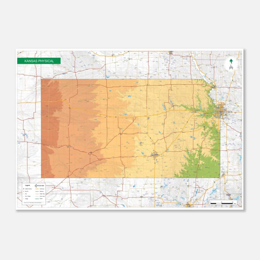 physical map Kansas