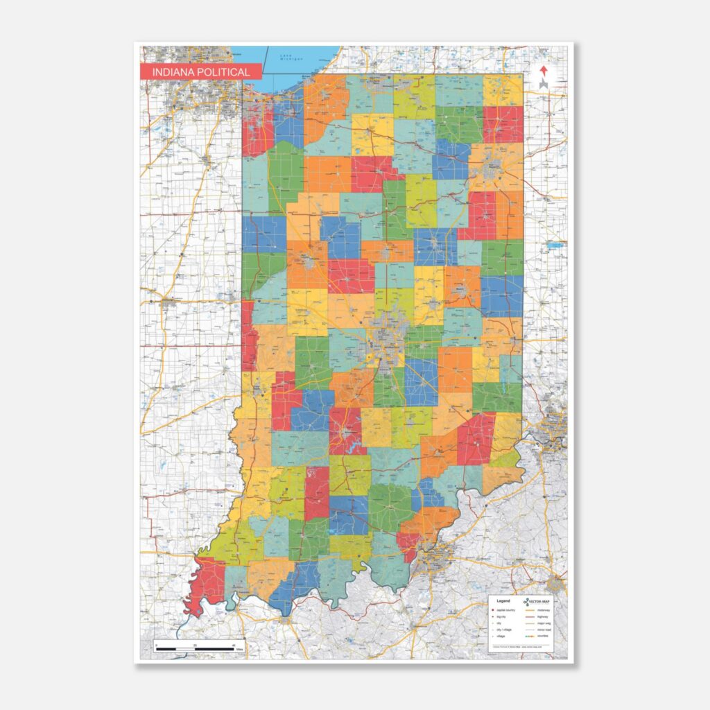 political map Indiana