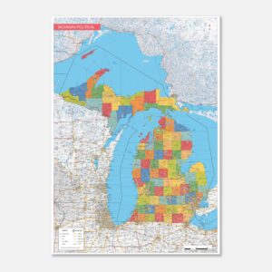 political map Michigan