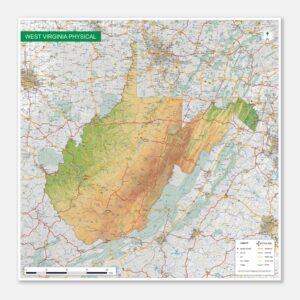 Physical map West Virginia