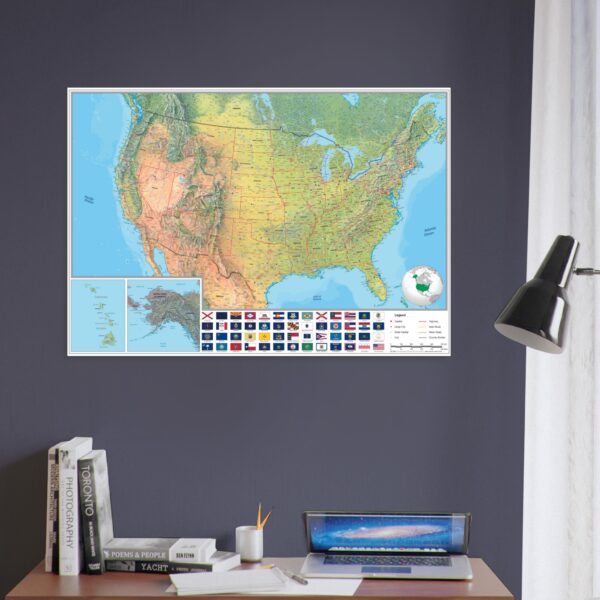 Physical Map United States - Foam Print