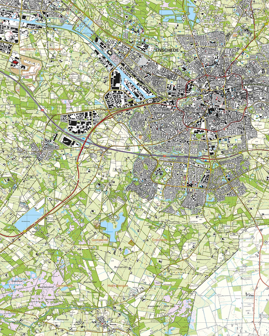 Topografische Kaart 34F Enschede digitaal