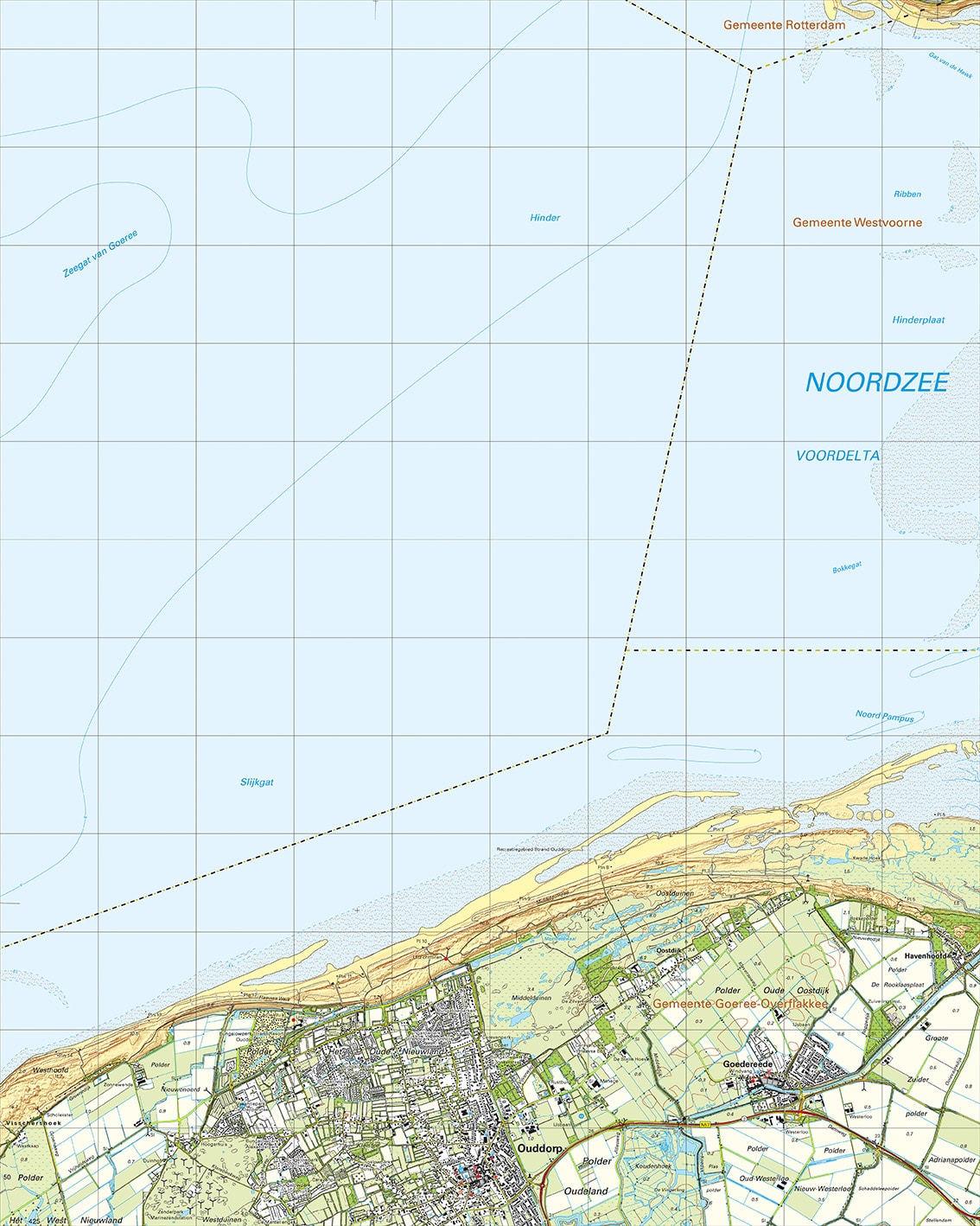 Topografische Kaart 36H Ouddorp digitaal
