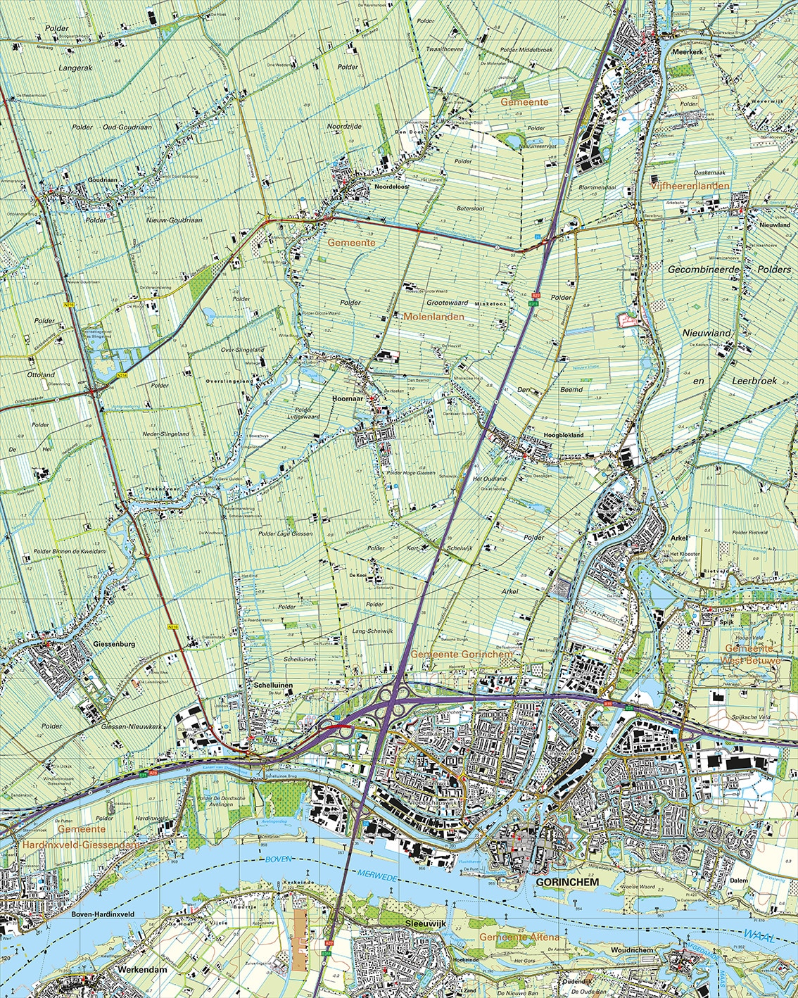 Topografische Kaart 38G Gorinchem digitaal