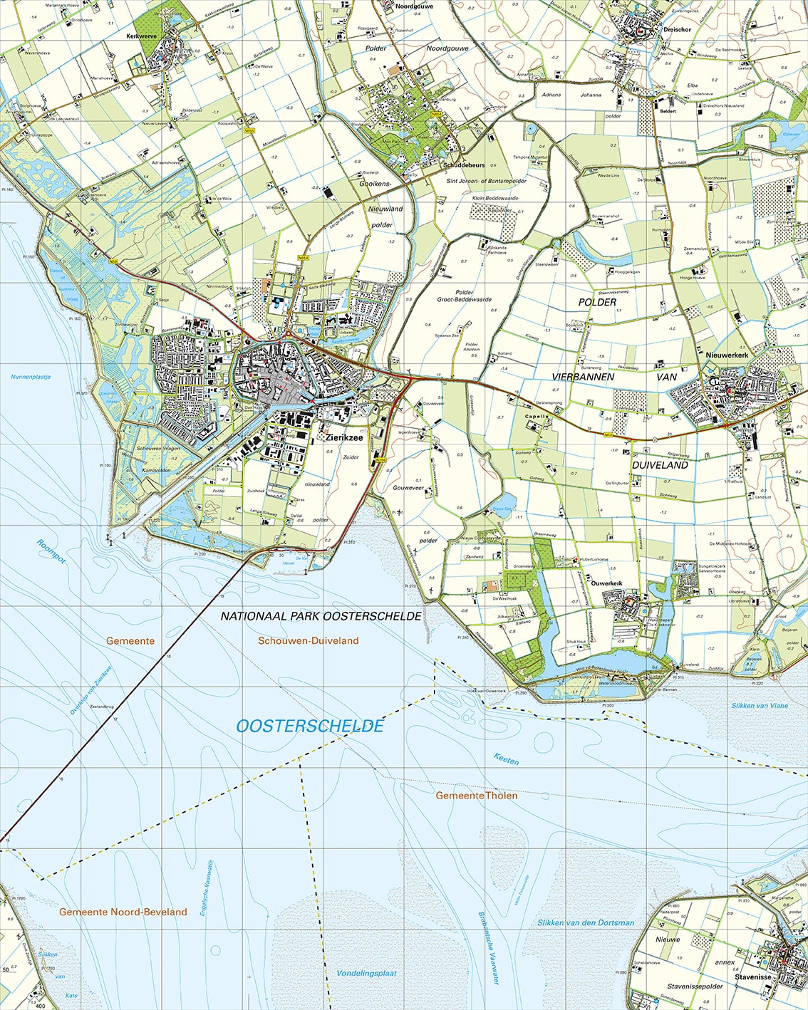 Topografische Kaart 42H Zierikzee digitaal
