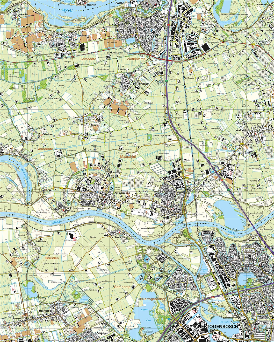 Topografische Kaart 45A Hedel digitaal