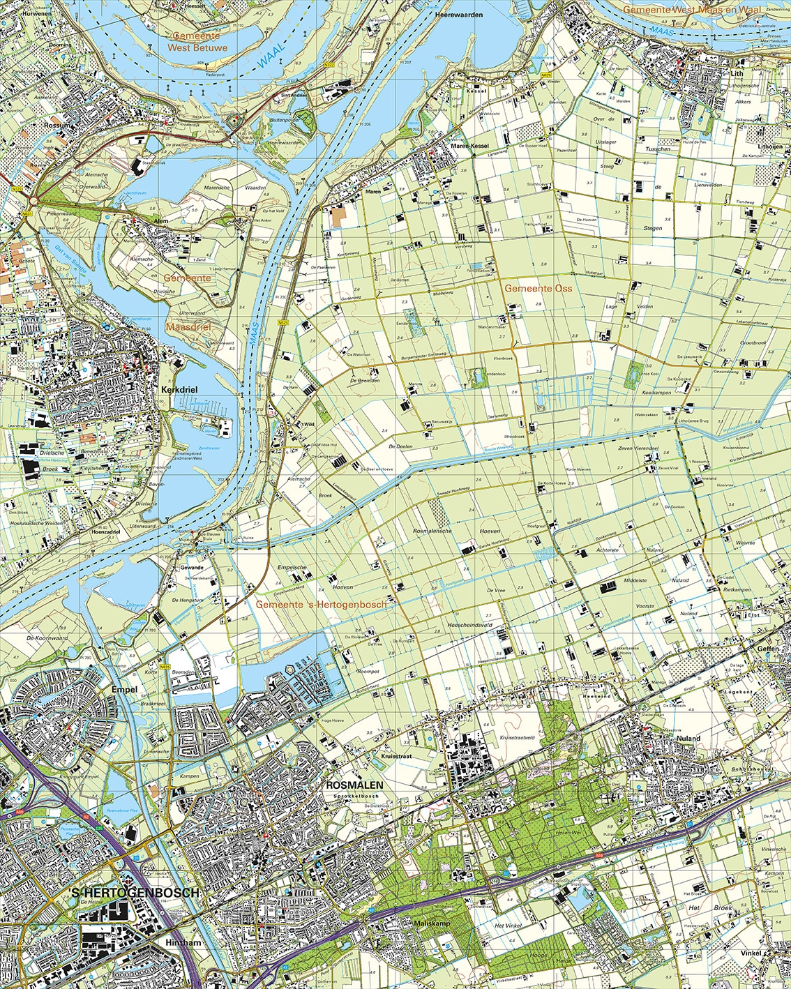 Topografische Kaart 45B Kerkdriel digitaal