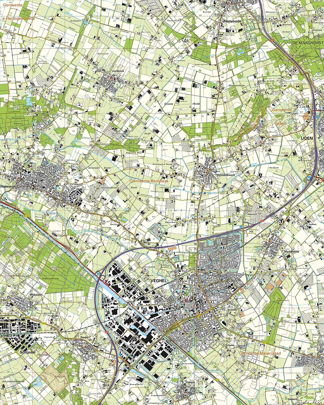 Topografische Kaart 45G Veghel digitaal
