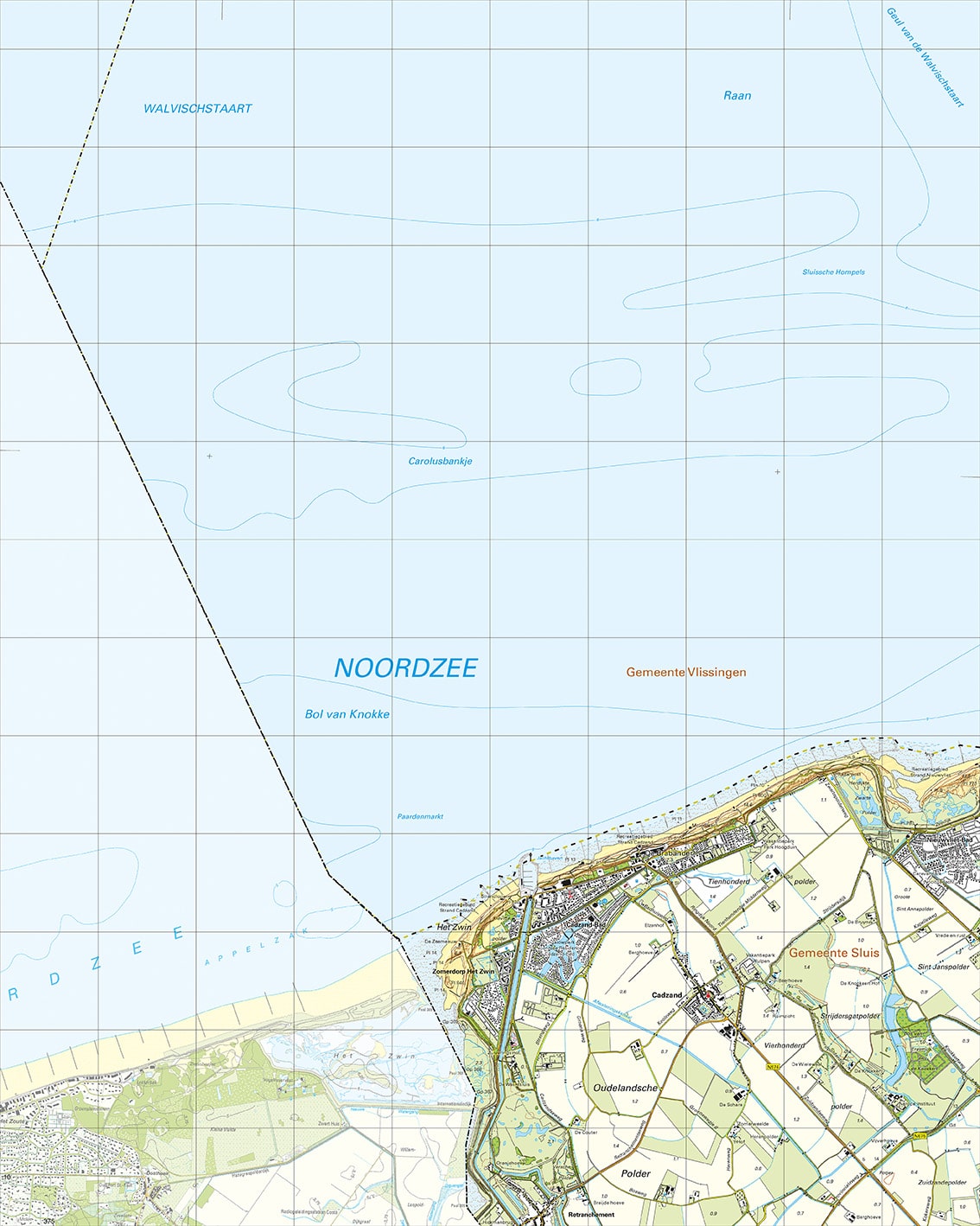 Topografische Kaart 47H Cadzand digitaal