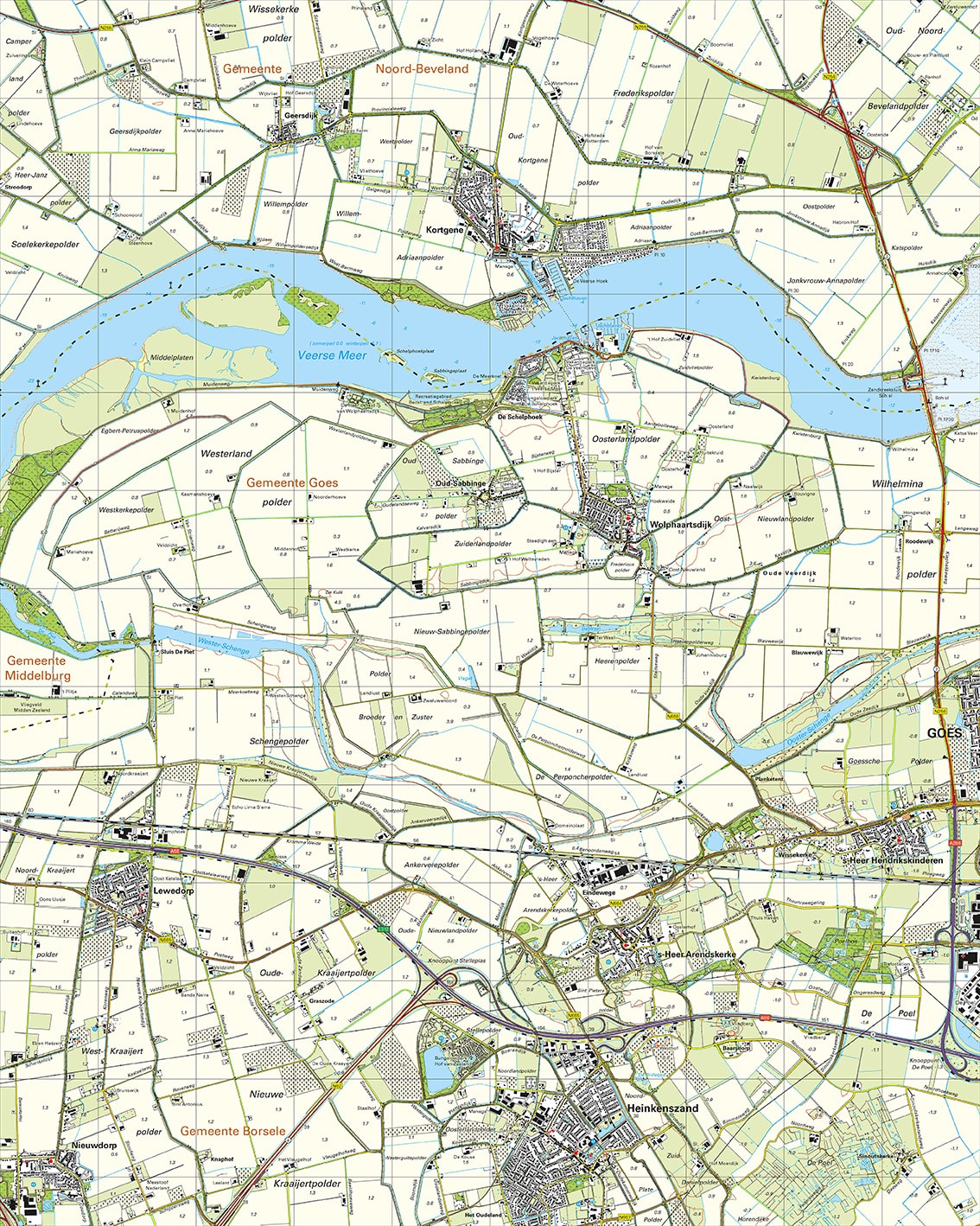 Topografische Kaart 48E Heinkenszand digitaal