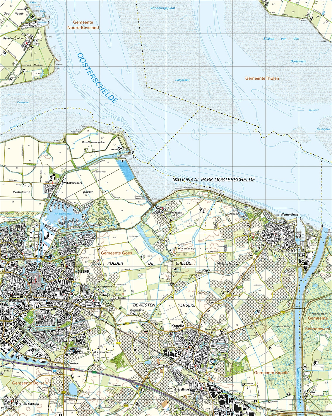 Topografische Kaart 48F Goes digitaal