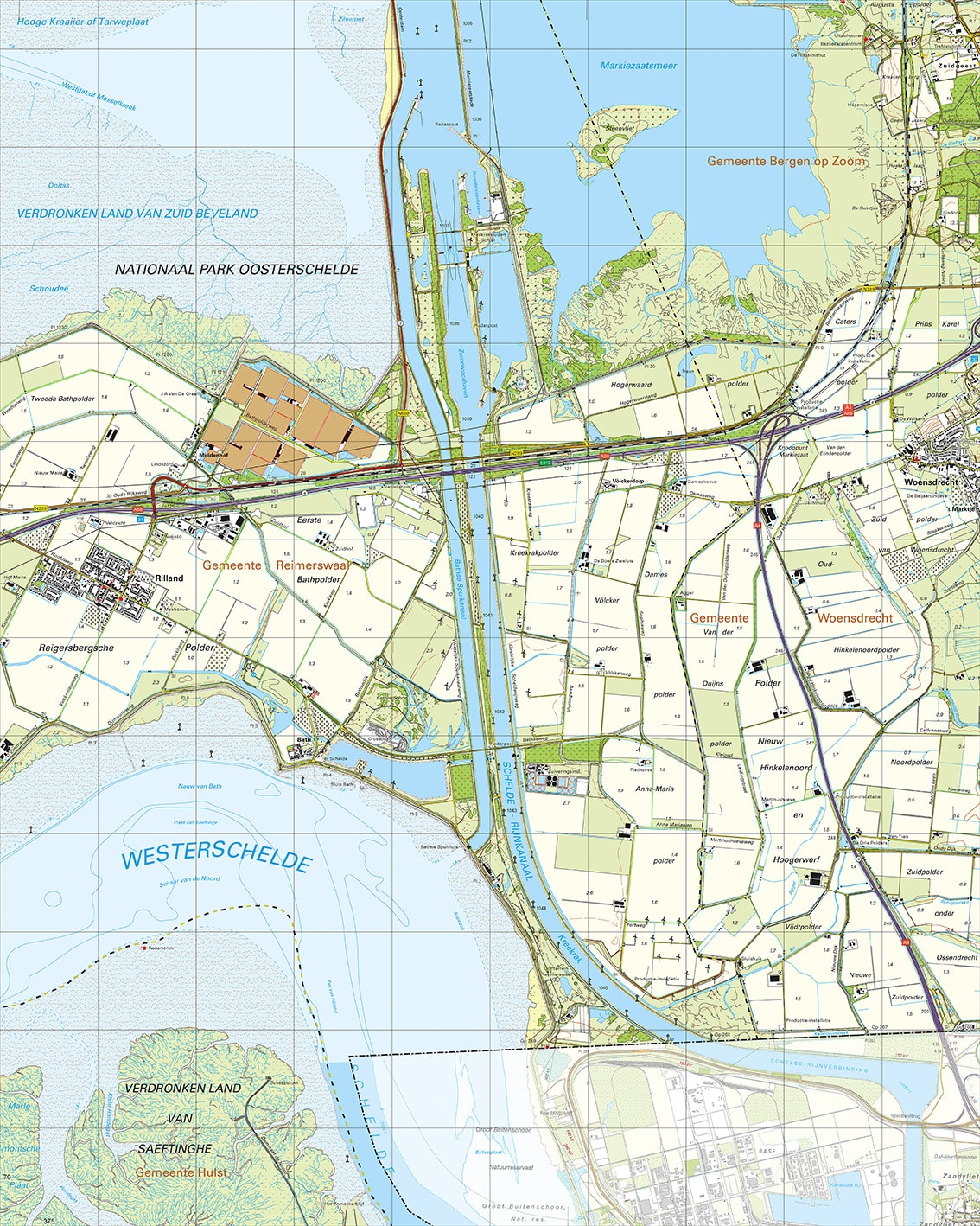 Topografische Kaart 49D Rilland digitaal