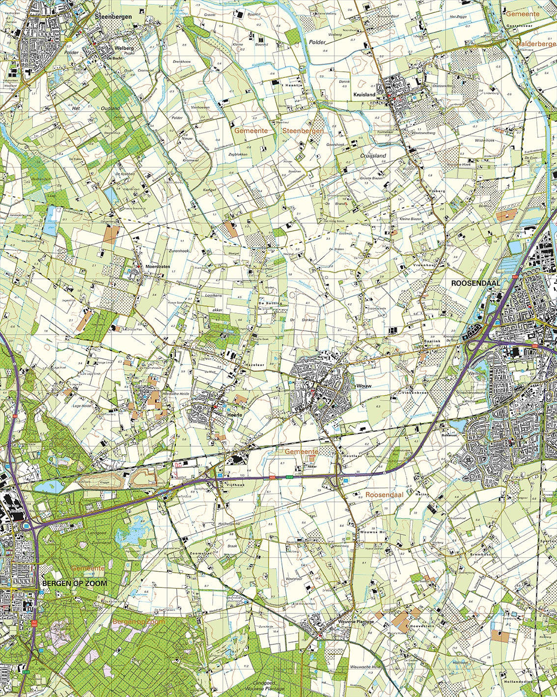 Topografische Kaart 49E Wouw digitaal