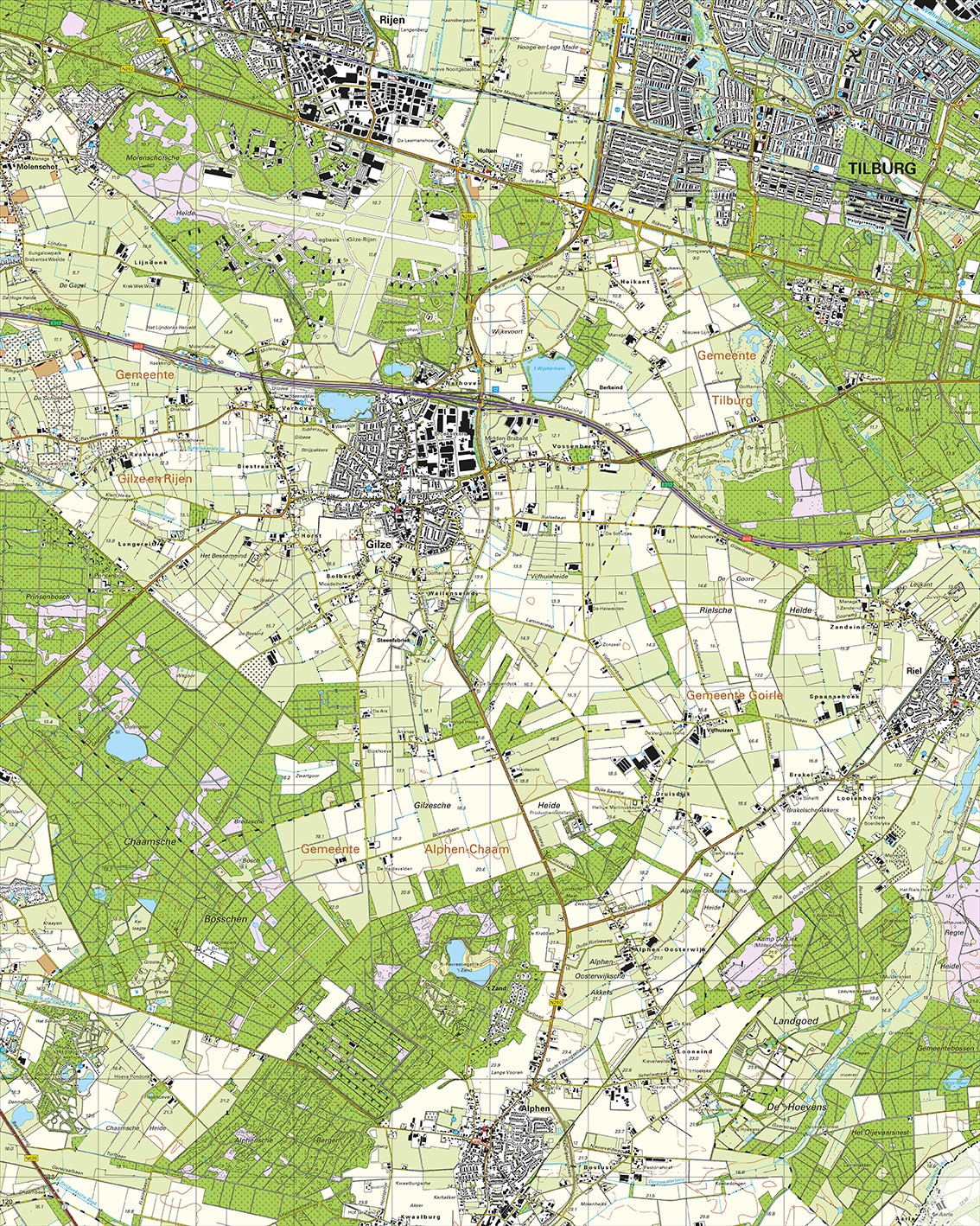 Topografische Kaart 50E Gilze digitaal