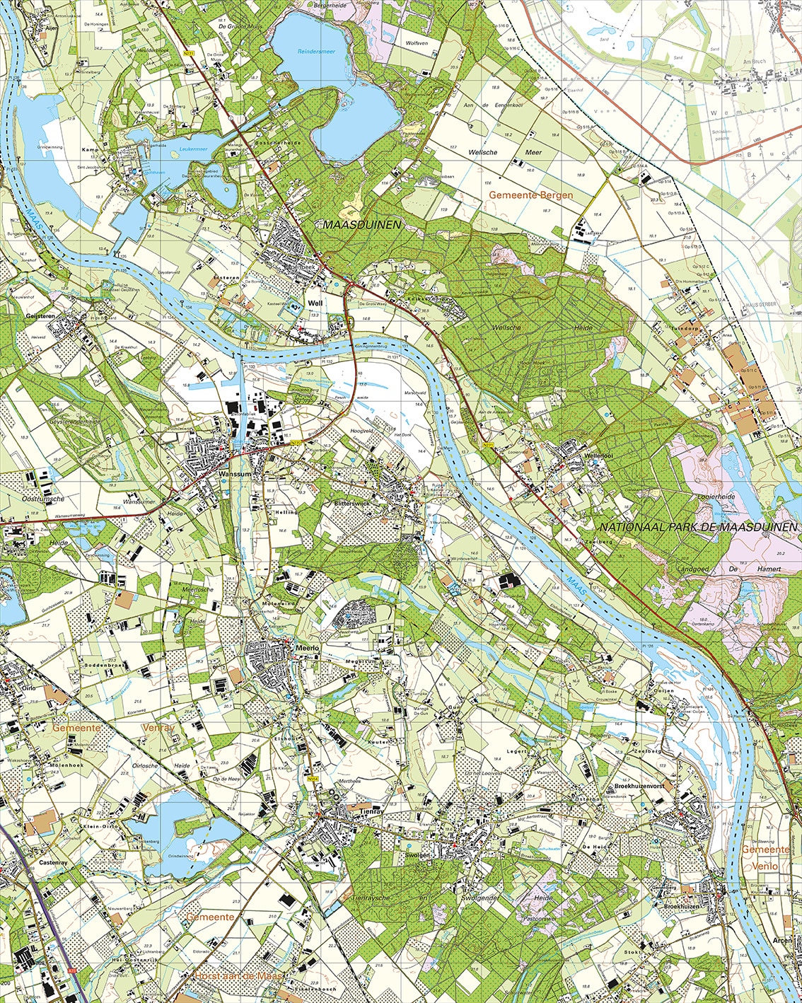 Topografische Kaart 52E Well digitaal