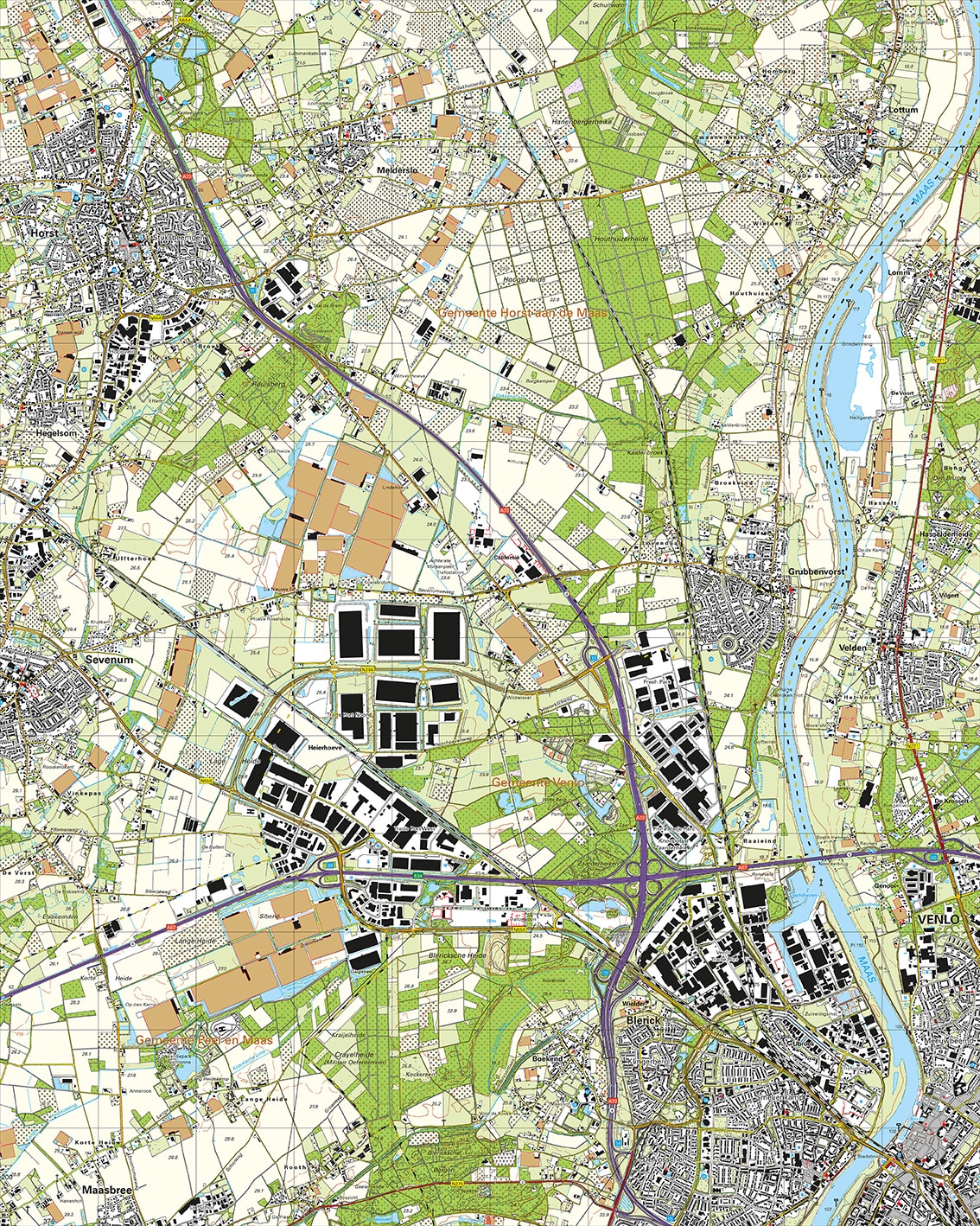 Topografische Kaart 52G Blerick digitaal