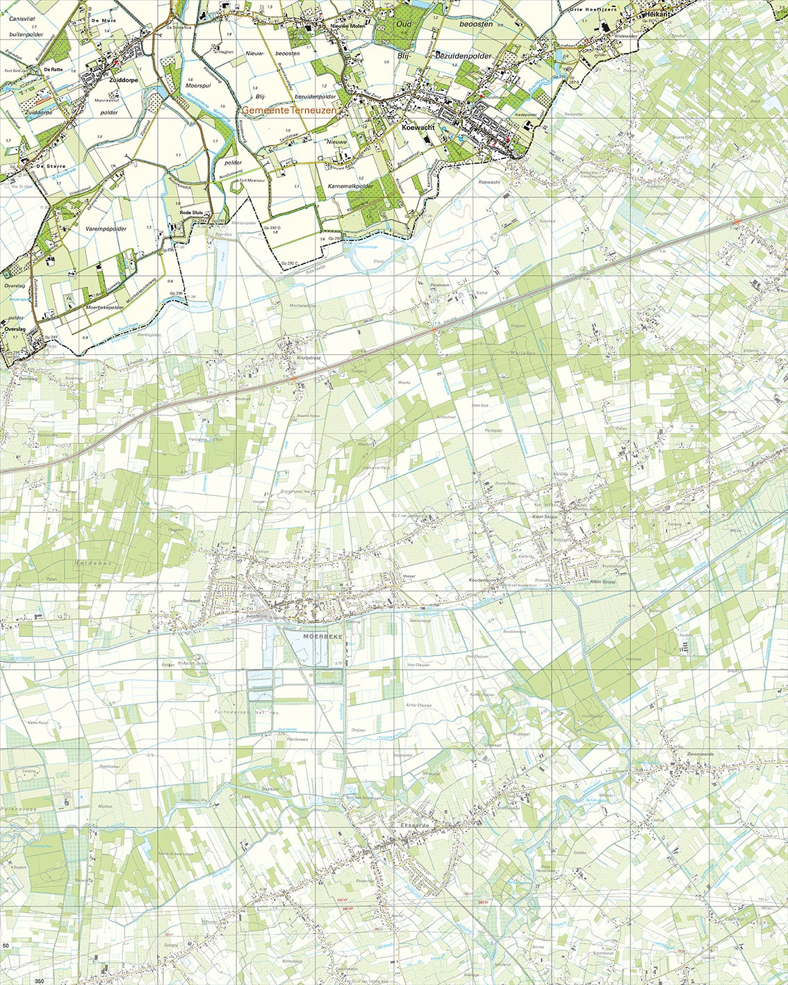 Topografische Kaart 54H Koewacht digitaal