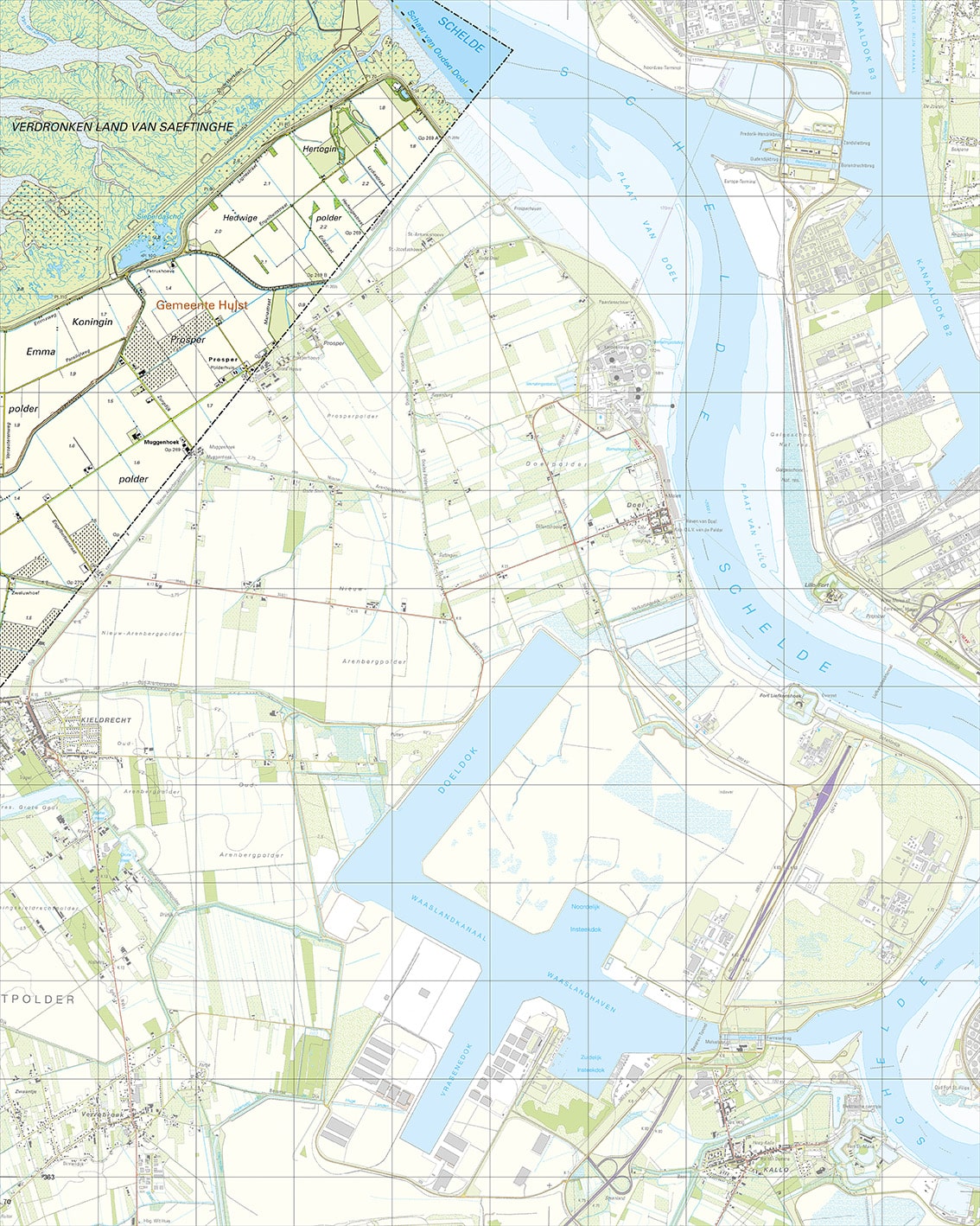Topografische Kaart 55B Prosperpolder digitaal