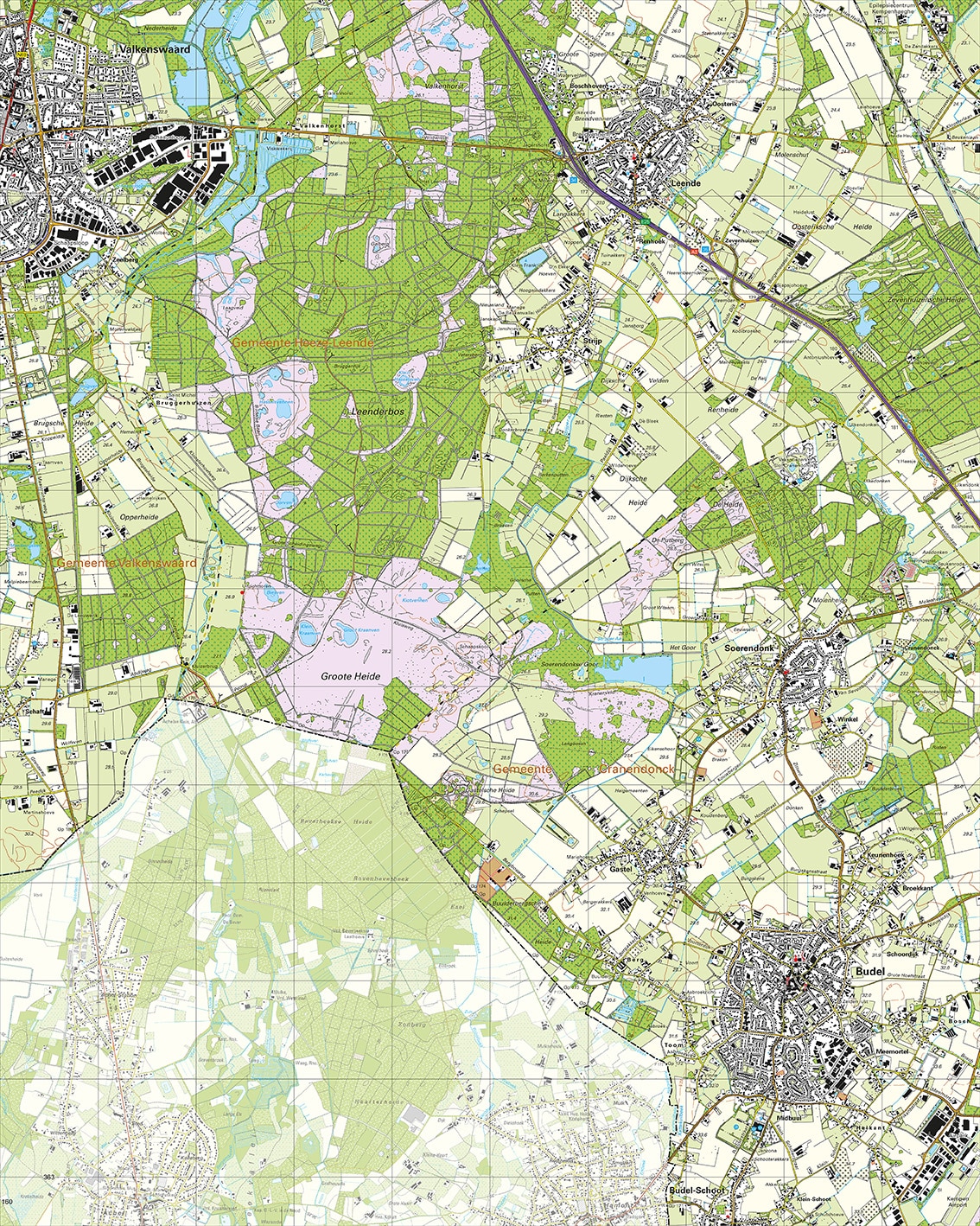 Topografische Kaart 57E Leende digitaal
