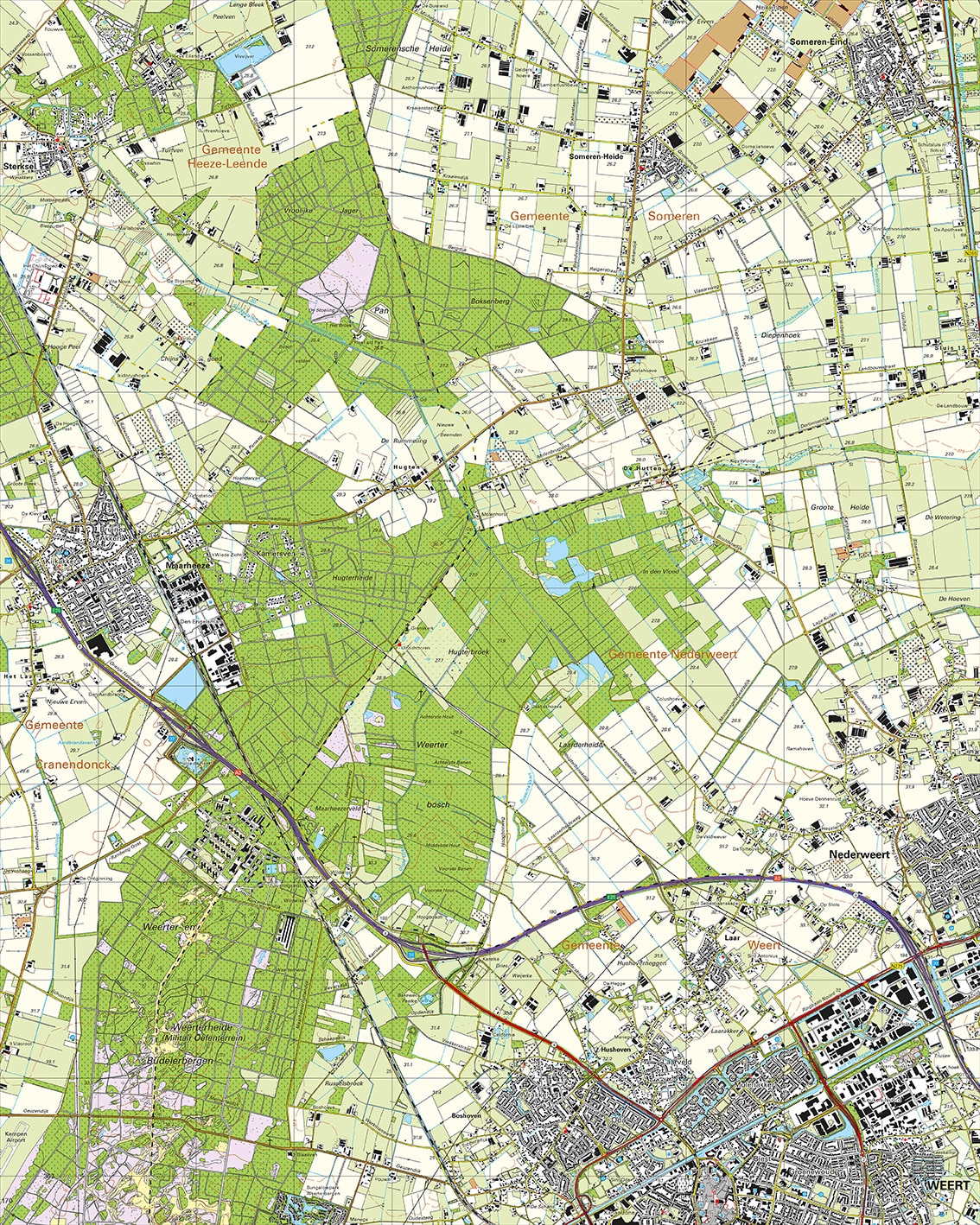 Topografische Kaart 57F Maarheze digitaal