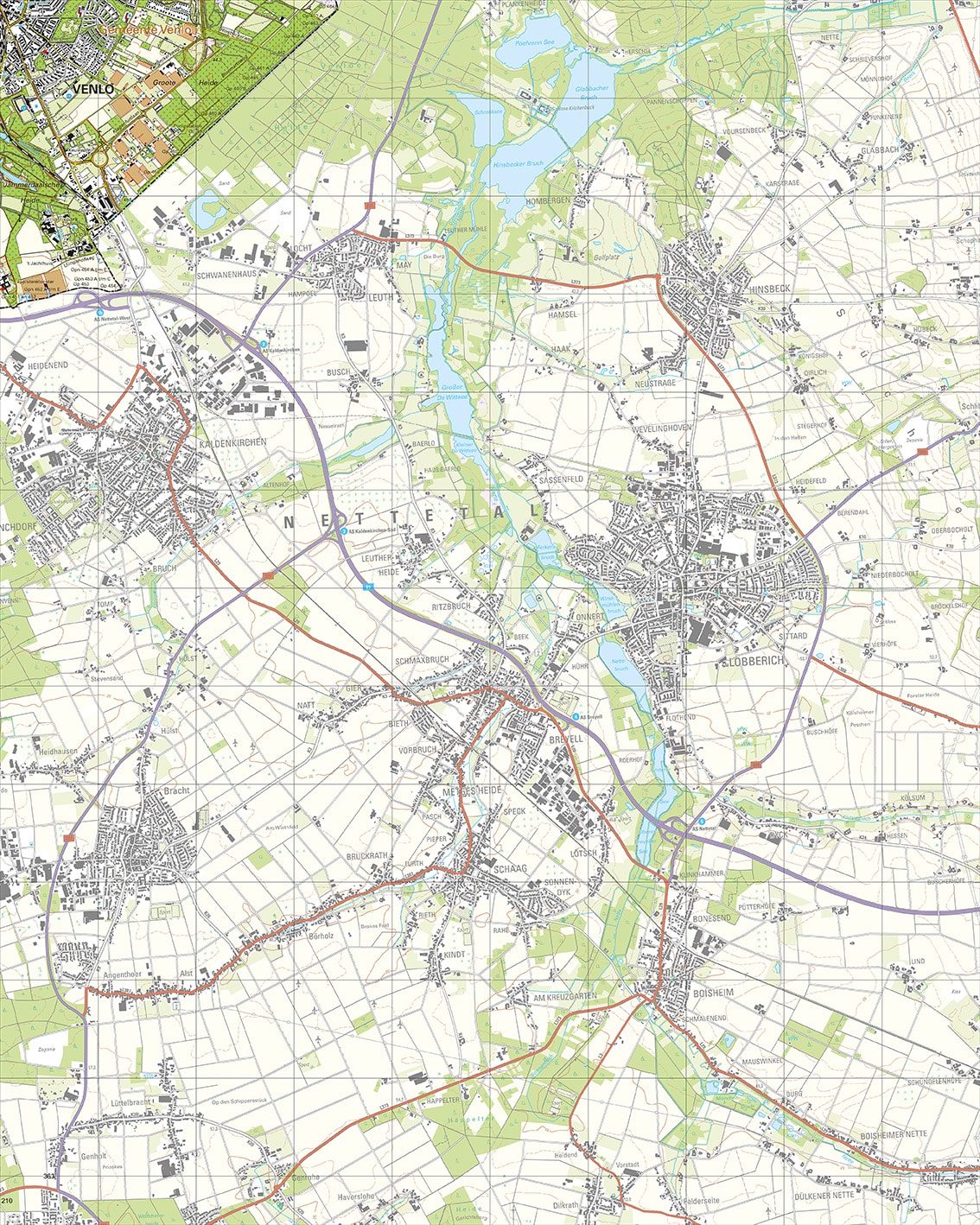 Topografische Kaart 58F Venlo-Zuidoost digitaal