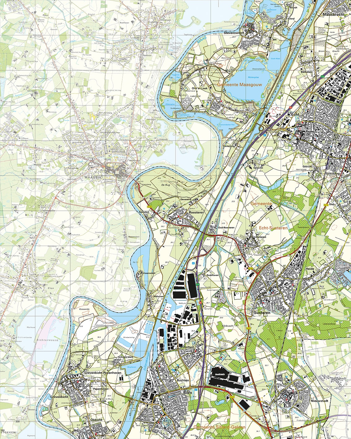 Topografische Kaart 60A Susteren digitaal