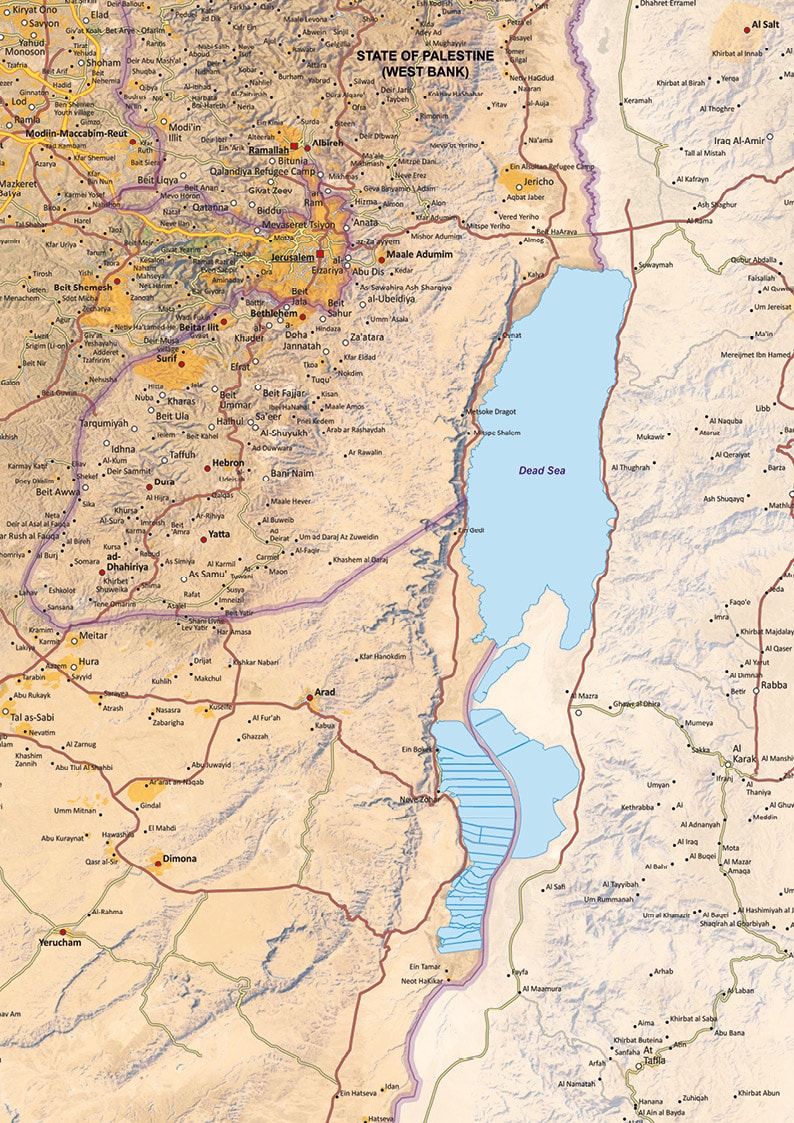 Kaart Israel & Palestina - Afbeelding 2