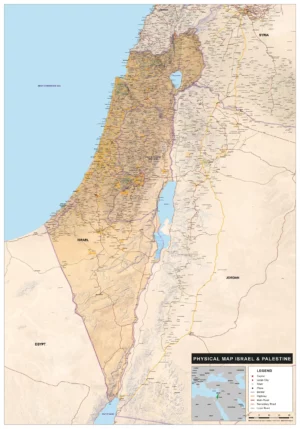 Kaart Israel & Palestina