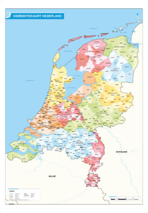Gemeenten provinciekaart Nederland