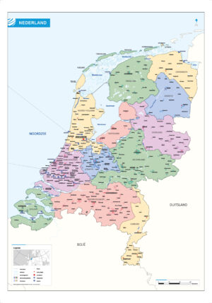 Gedetailleerde provinciekaart Nederland