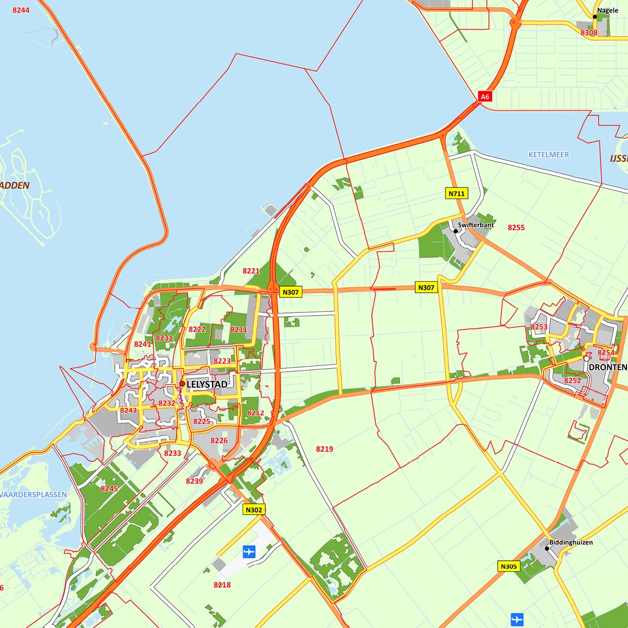 Postcodekaart provincie Flevoland - Afbeelding 2