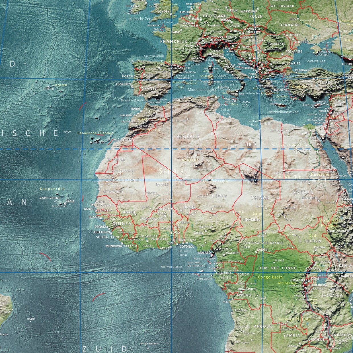 3D Wereldkaart - Afbeelding 2