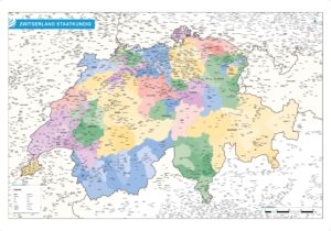 Landkaart Zwitserland staatkundig