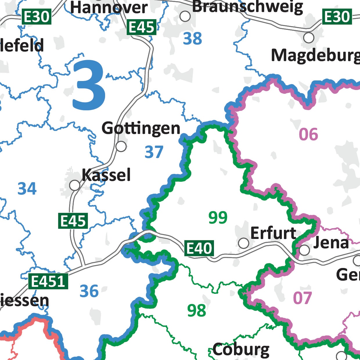 2-Cijferige postcodekaart Duitsland - Afbeelding 2
