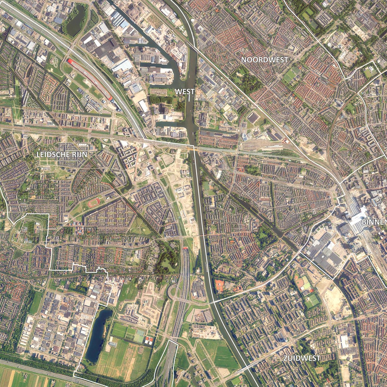 Luchtfoto Utrecht met wijken - Afbeelding 2