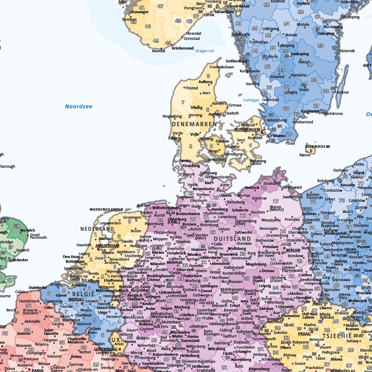 Postcodekaart Europa - Afbeelding 2