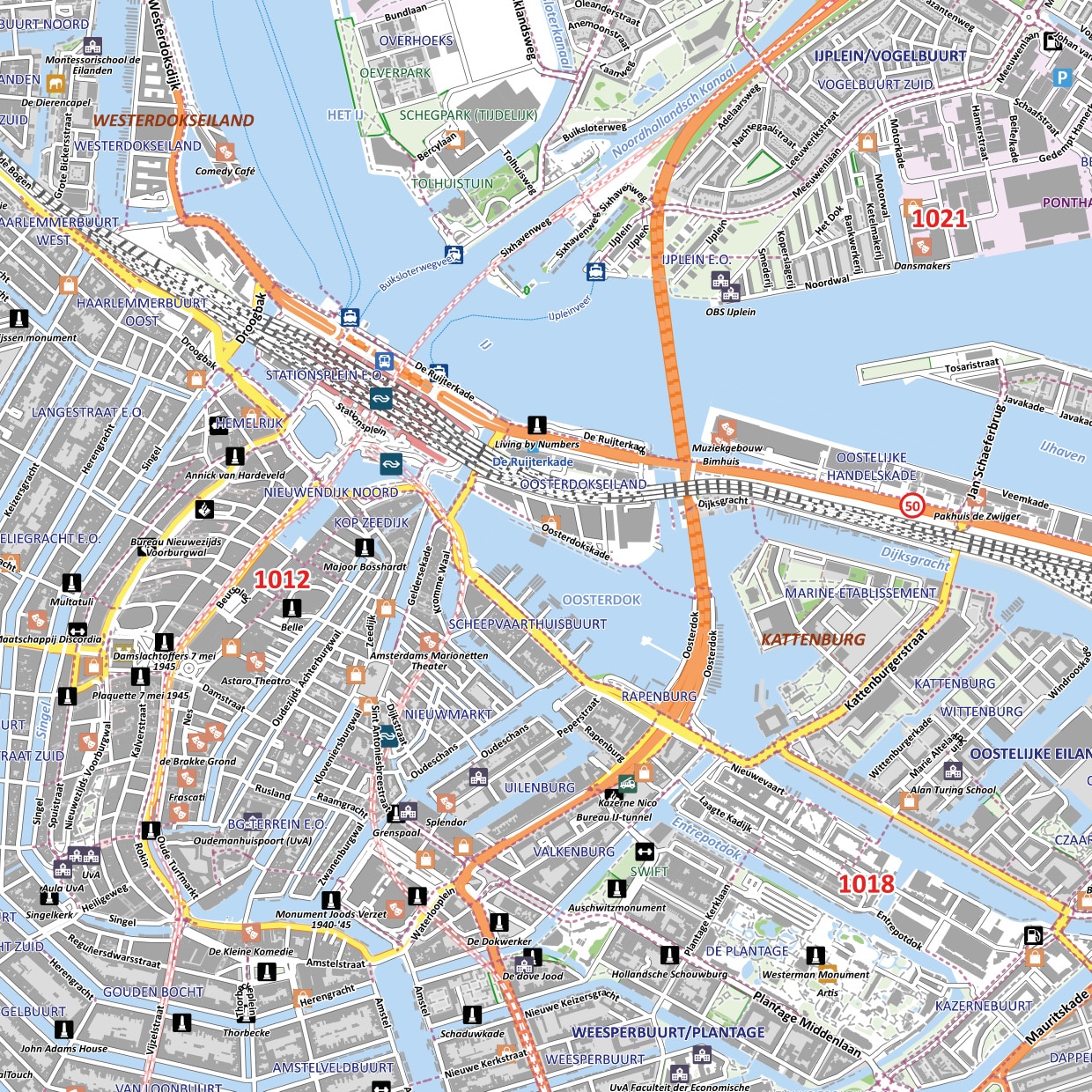 Kaart Amsterdam - Afbeelding 2