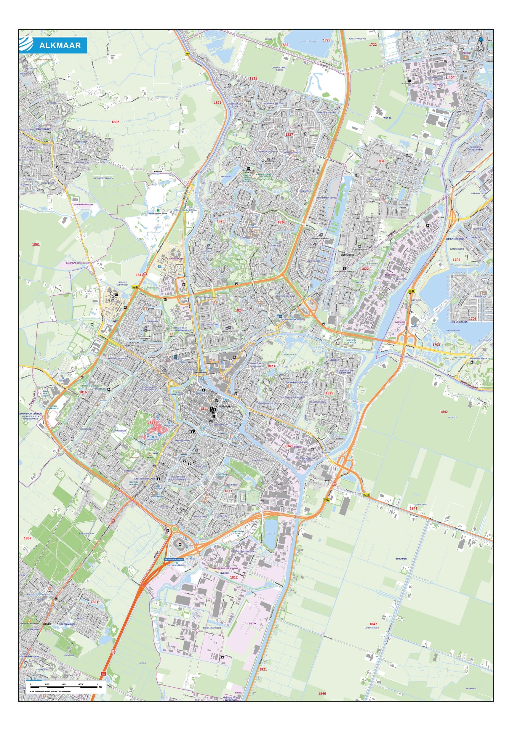 Kaart Alkmaar