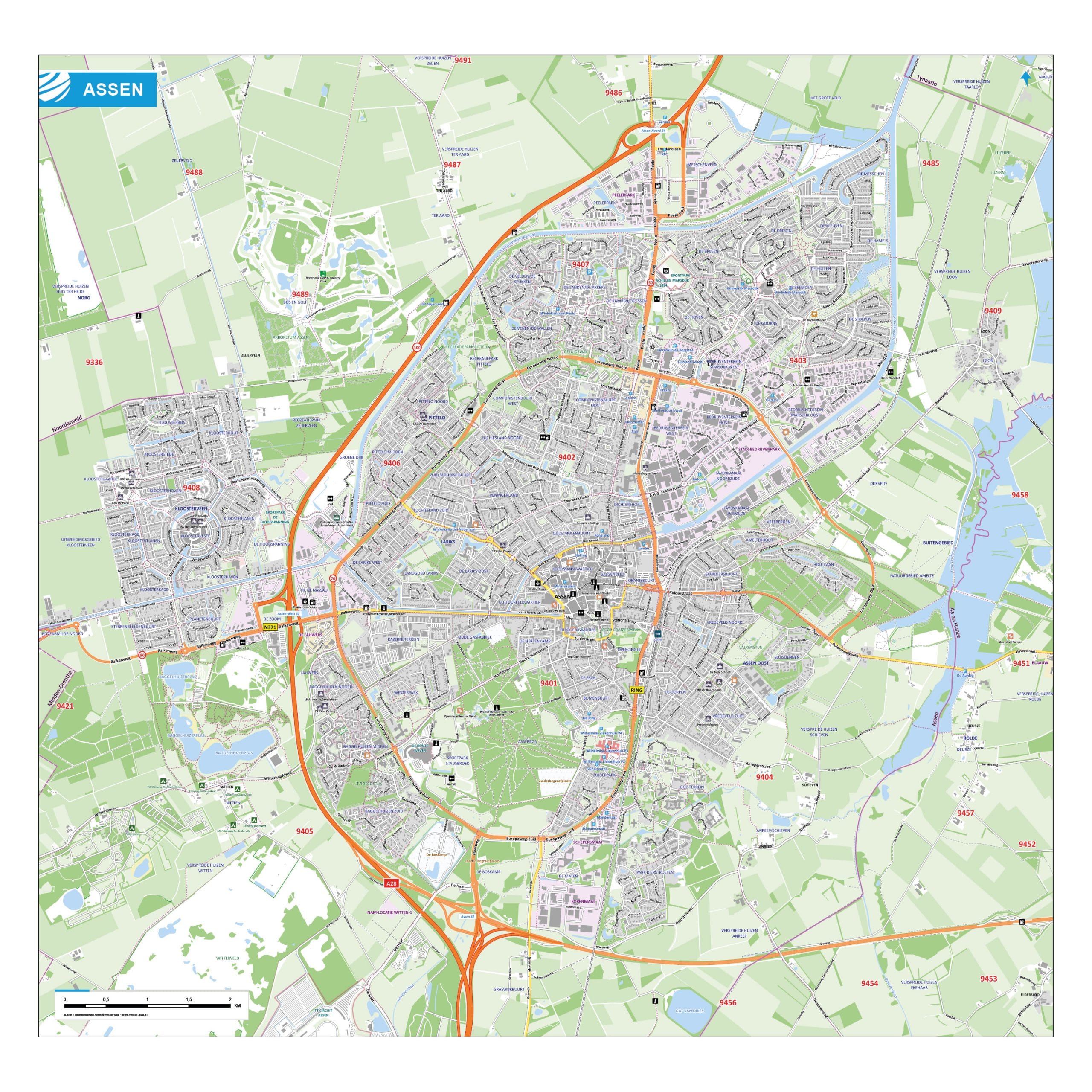 Kaart Assen