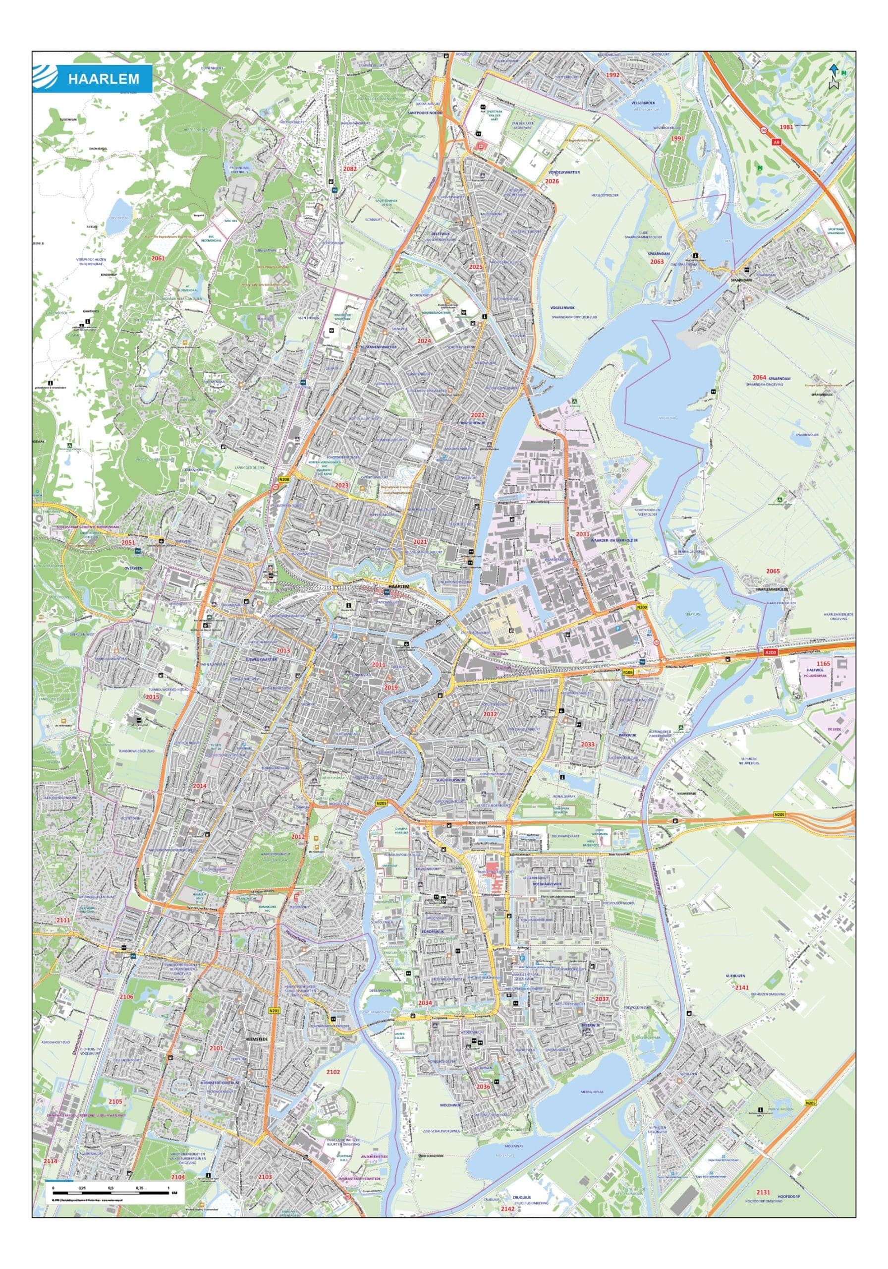 Kaart Haarlem