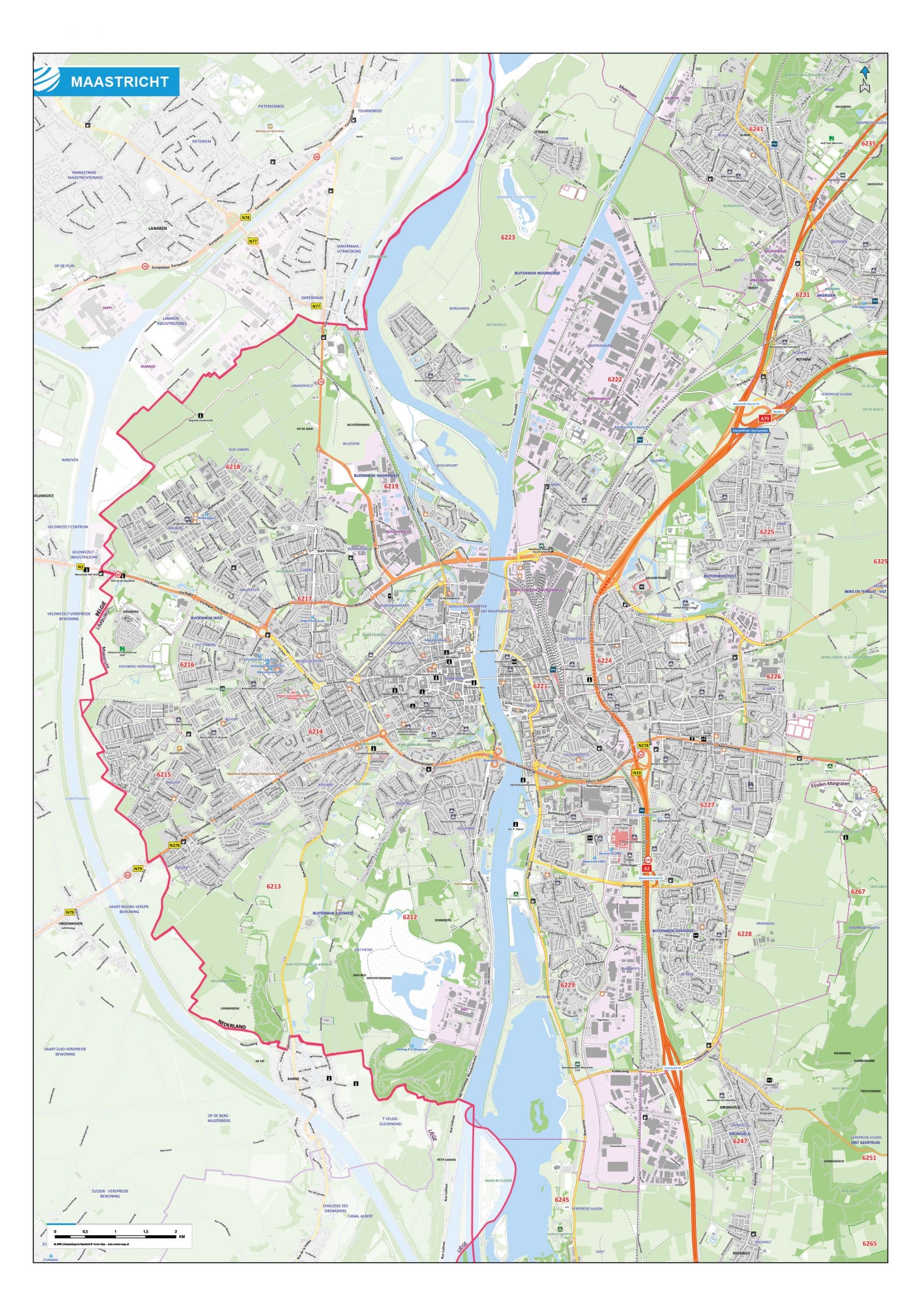 Kaart Maastricht