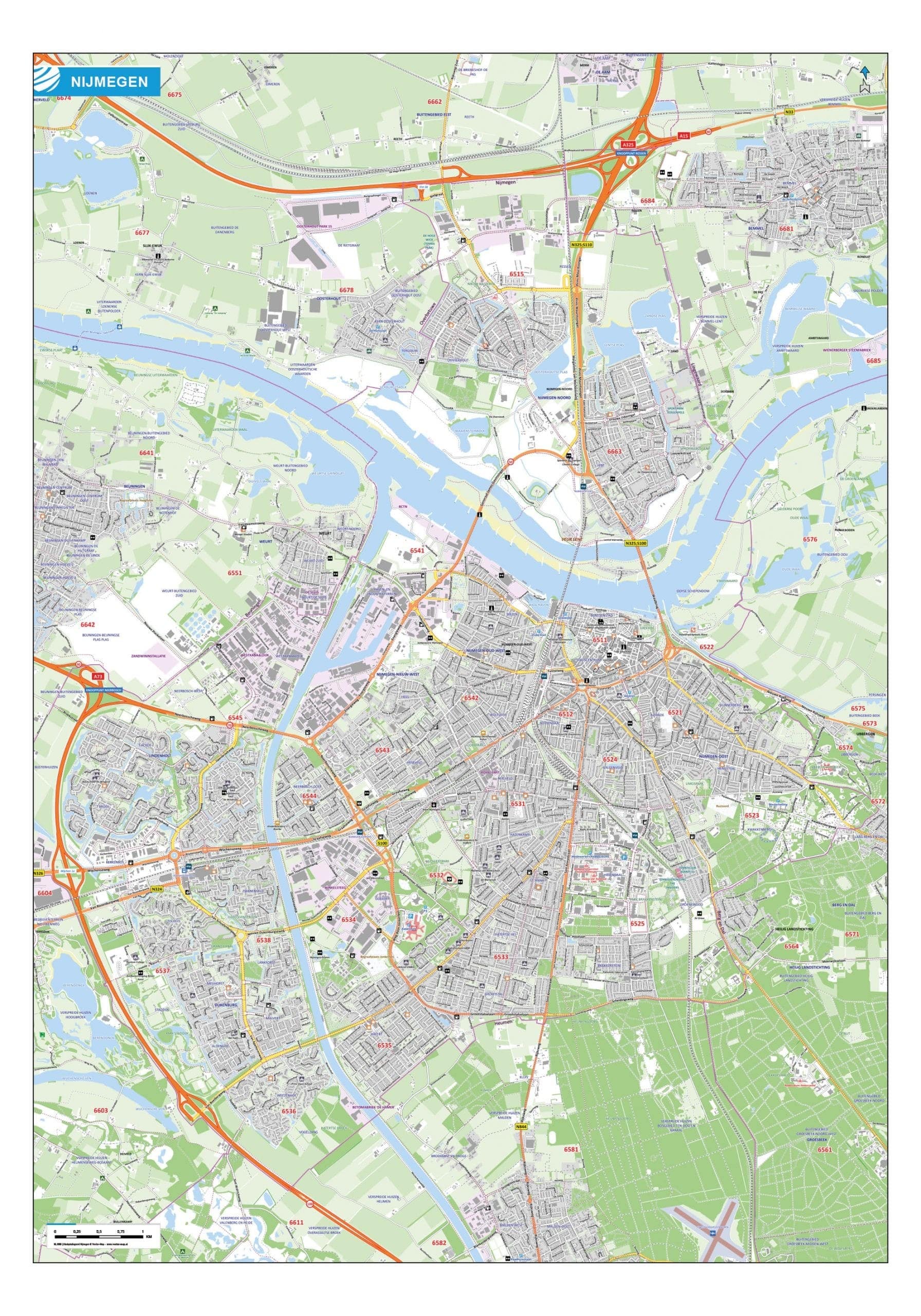 Kaart Nijmegen