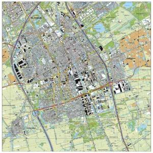 Topografische kaart Delft