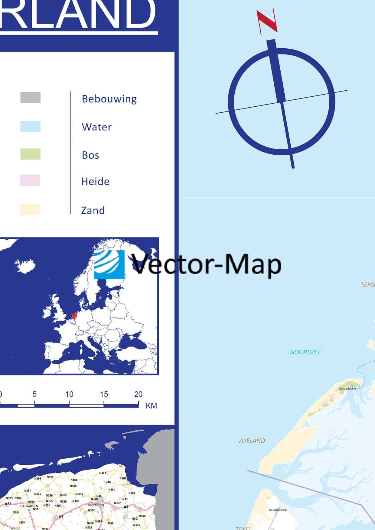 Gedetailleerde wegenkaart Nederland - Afbeelding 3