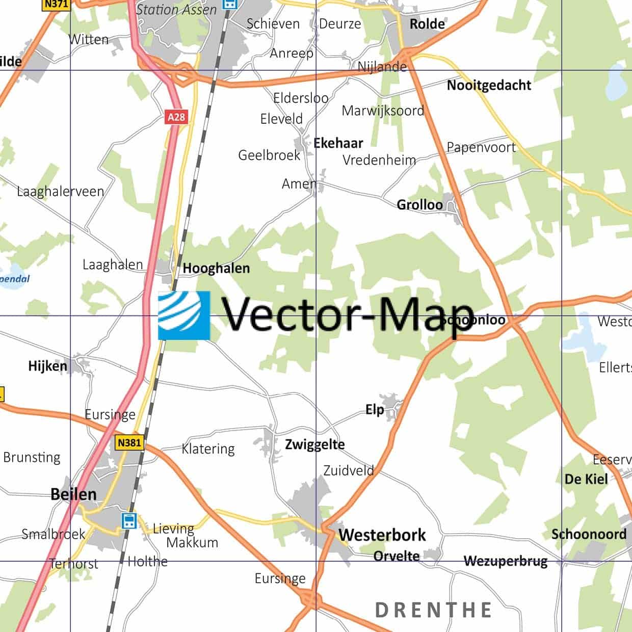 Plaatsnamen provinciekaart Drenthe - Afbeelding 2