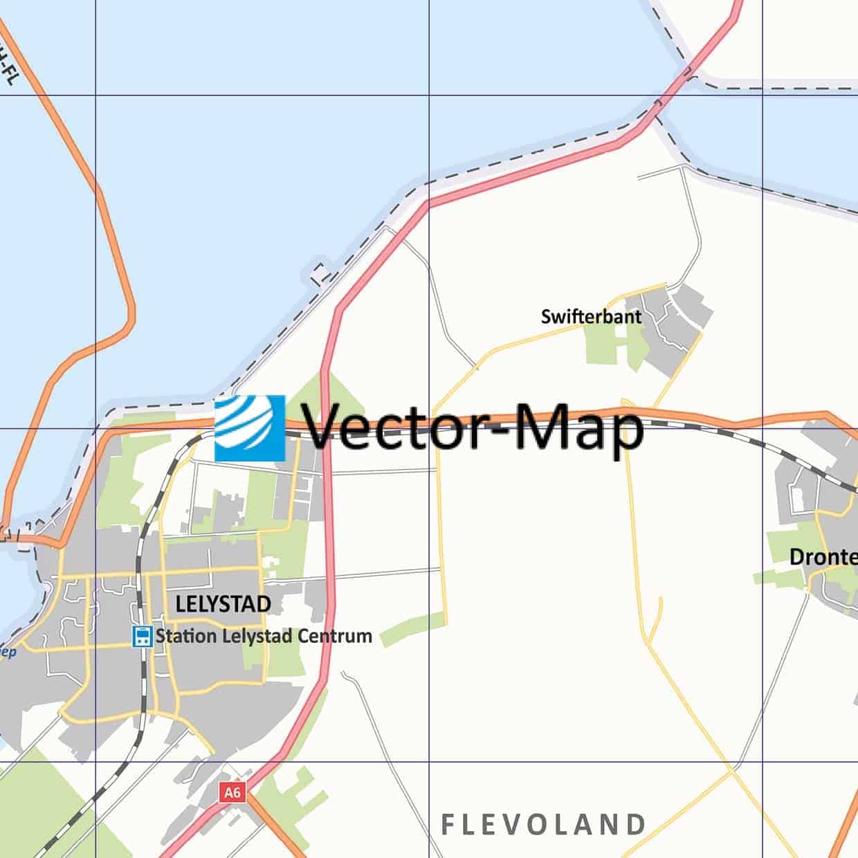 Plaatsnamen provinciekaart Flevoland - Afbeelding 2
