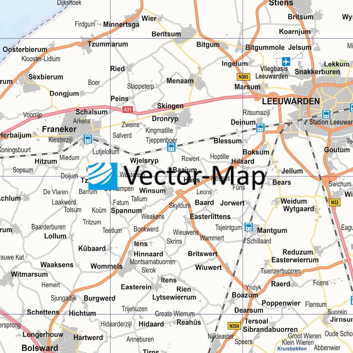 Plaatsnamen provinciekaart Friesland - Afbeelding 2